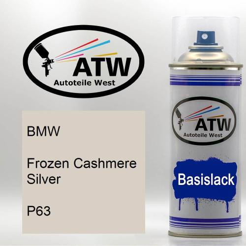 BMW, Frozen Cashmere Silver, P63: 400ml Sprühdose, von ATW Autoteile West.